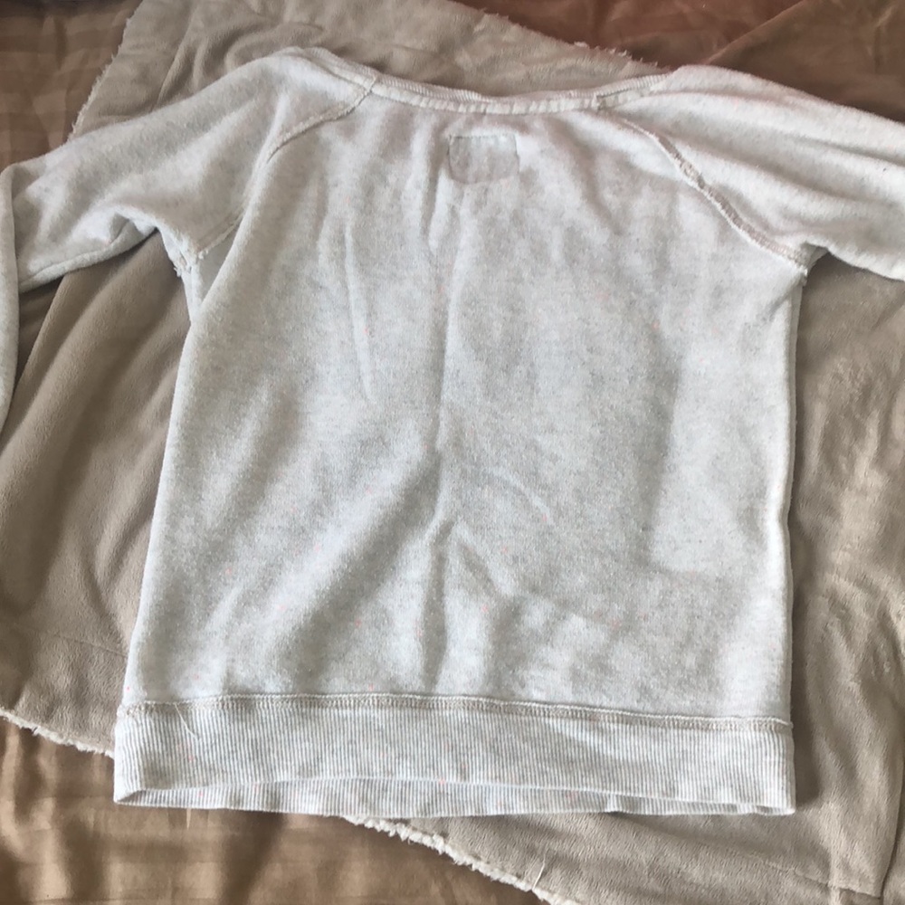 American Eagle off the shoulder lightweight speckled swatershit. sz xs - Picture 5 of 6